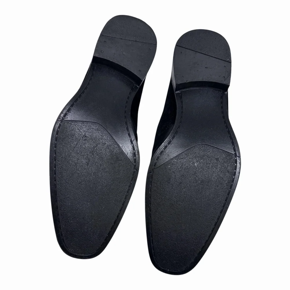 Couture‎ 1910 Men's Black Velvet Smoking Shoes Formal Slip-On Loafers Size 10